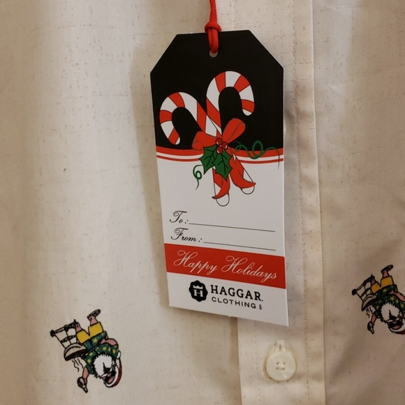 HAGGAR CLOTHING TAN SHIRT SIZE M - Picture 3 of 8